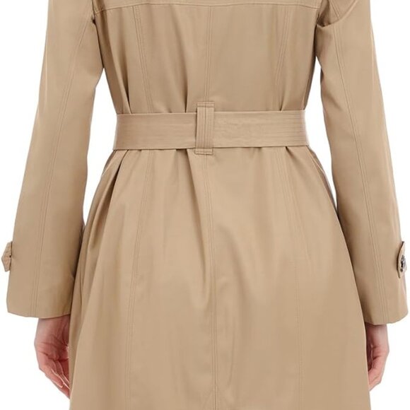 NWT- LONDON FOG SINGLE BREASTED LONG TRENCH COAT WITH EUPAULETTES AND BELT - Picture 10 of 11